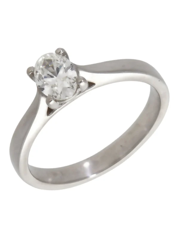 William May Platinum 0.58ct Oval Diamond Solitaire Ring