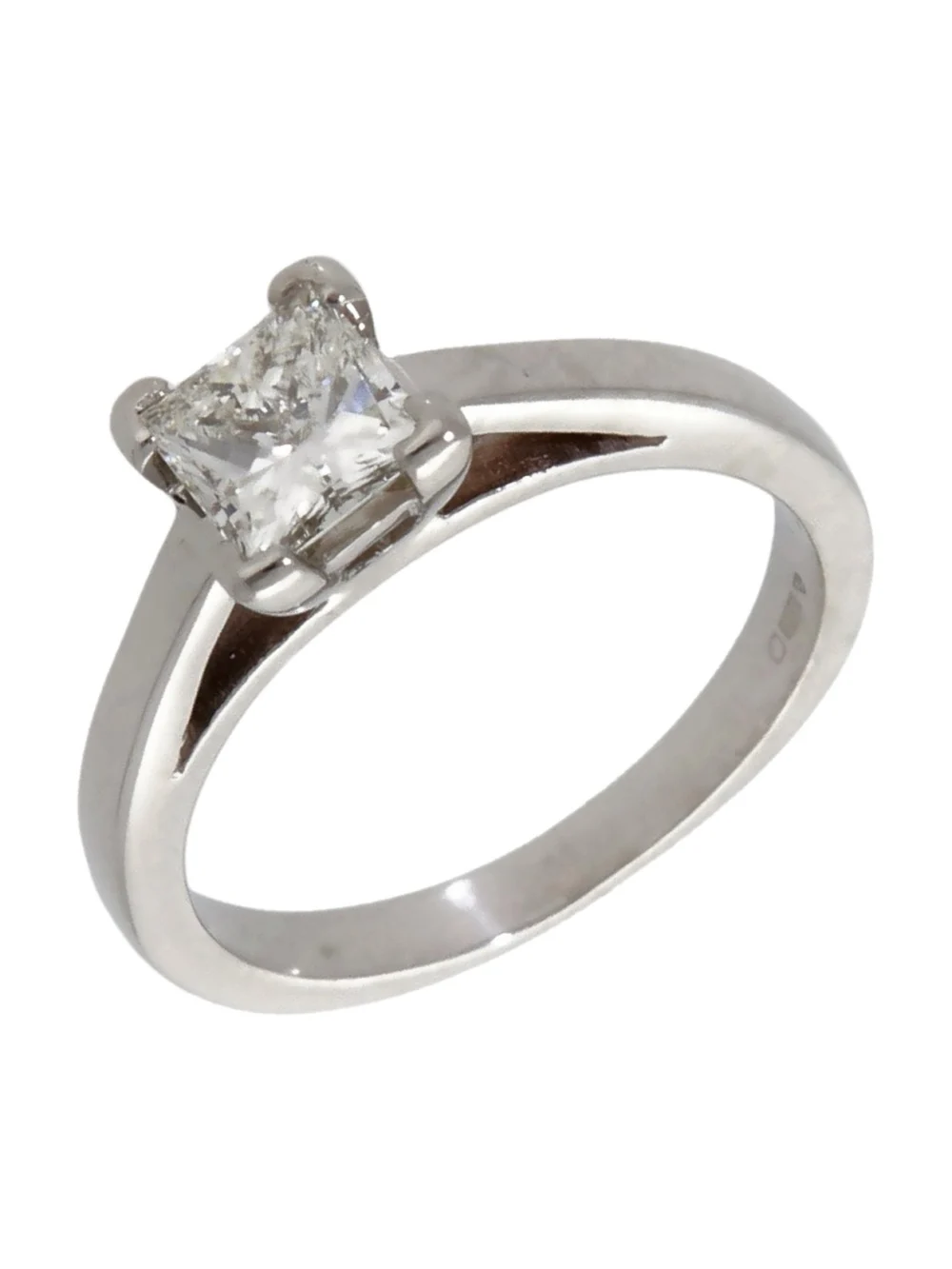 William May Platinum 0.59ct Princess Cut Diamond Solitaire Ring