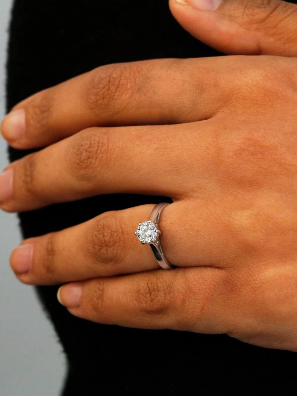 William May Platinum 0.60ct Diamond Solitaire Ring, view 2