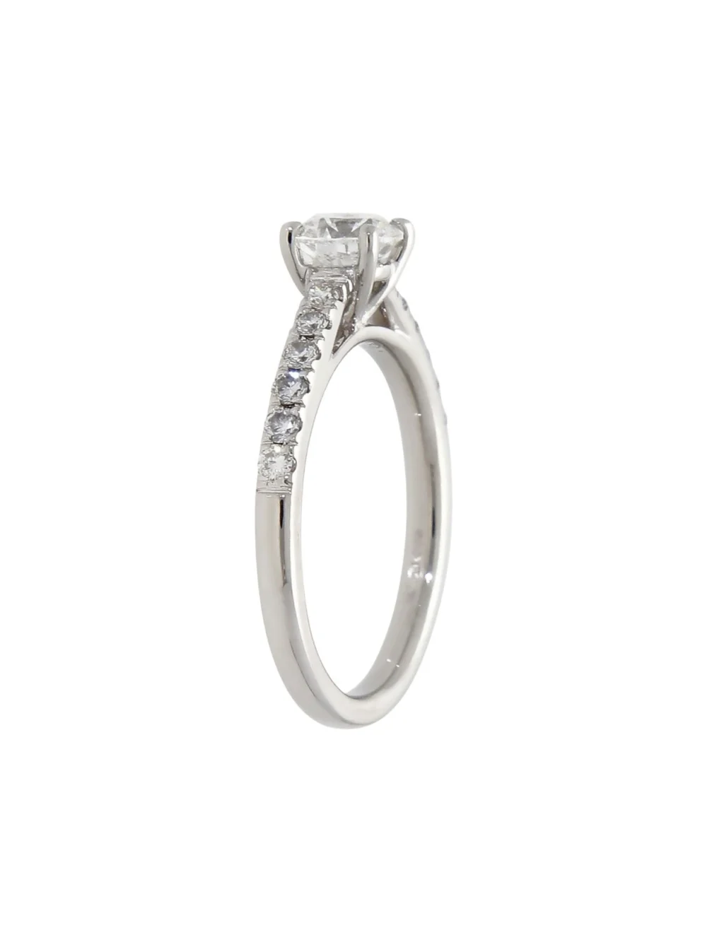 William May Platinum 0.66ct Diamond Solitaire & Shoulders Ring, view 3