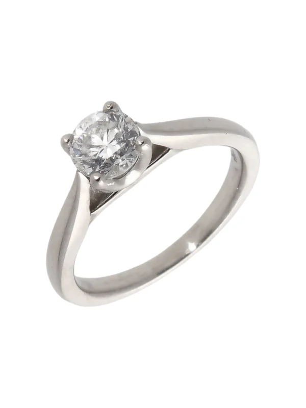 William May Platinum 0.70 Carat Diamond Solitaire Ring