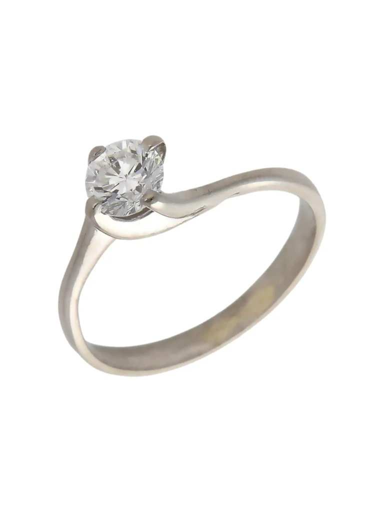 William May Platinum 0.70ct Diamond Solitaire Twist Ring