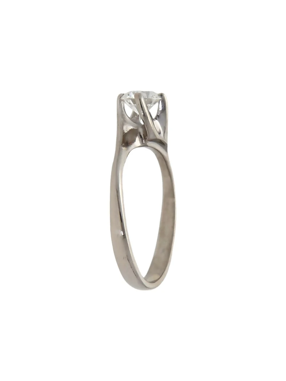 William May Platinum 0.70ct Diamond Solitaire Twist Ring, view 2
