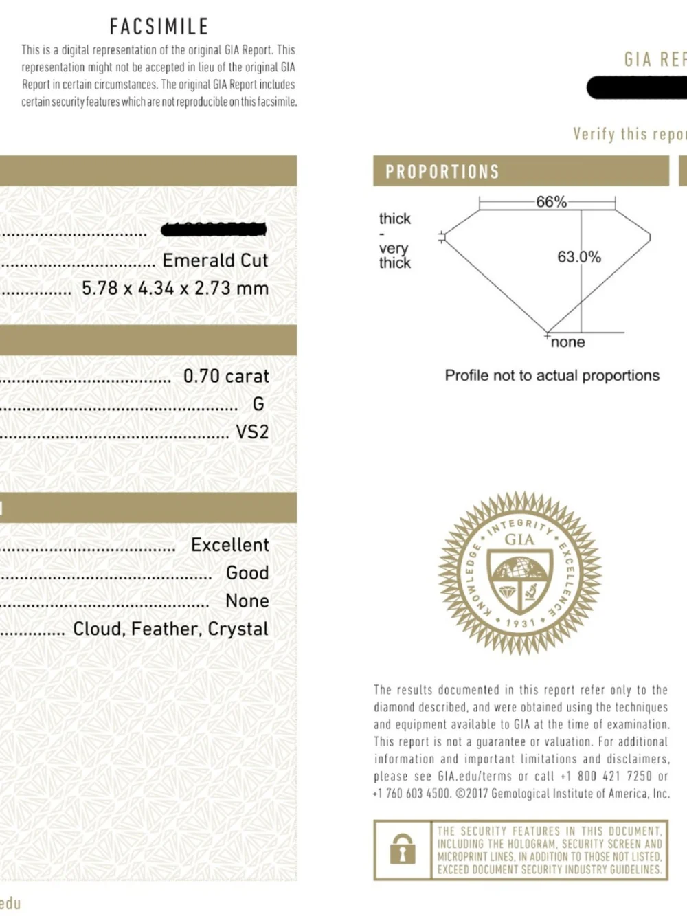 William May Platinum 0.70ct Emerald Cut Diamond Solitaire Ring, view 3