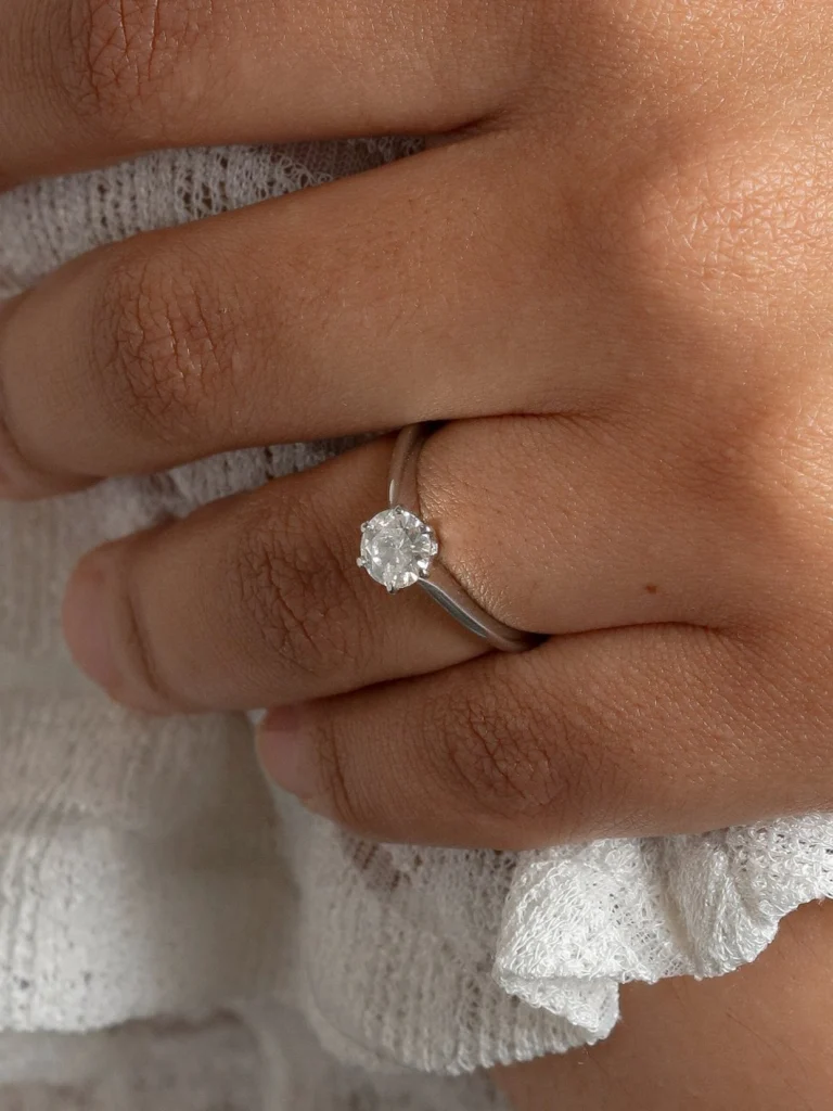 William May Platinum 0.75 Carat Diamond Solitaire Ring