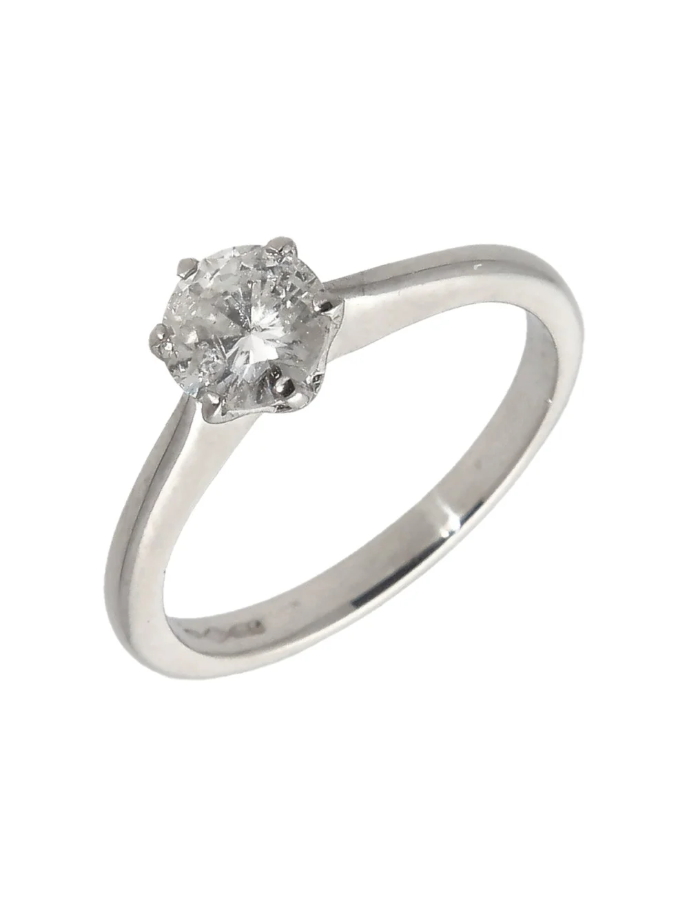William May Platinum 0.75 Carat Diamond Solitaire Ring, view 2