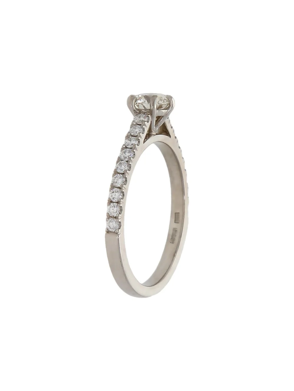 William May Platinum 0.77ct Diamond Solitaire & Shoulders Ring, view 2