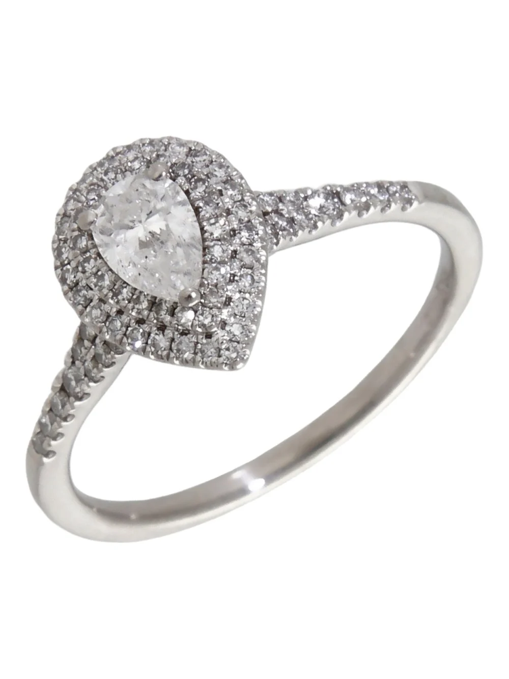 William May Platinum 0.95ct Diamond Pear Cluster Ring
