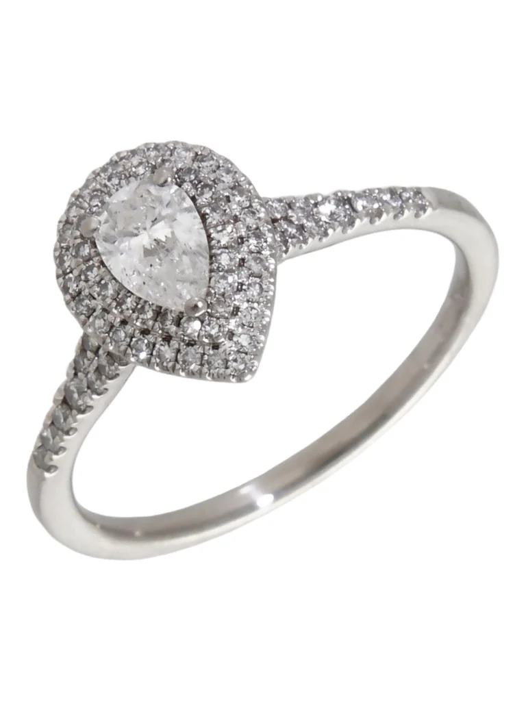 William May Platinum 0.95ct Diamond Pear Cluster Ring