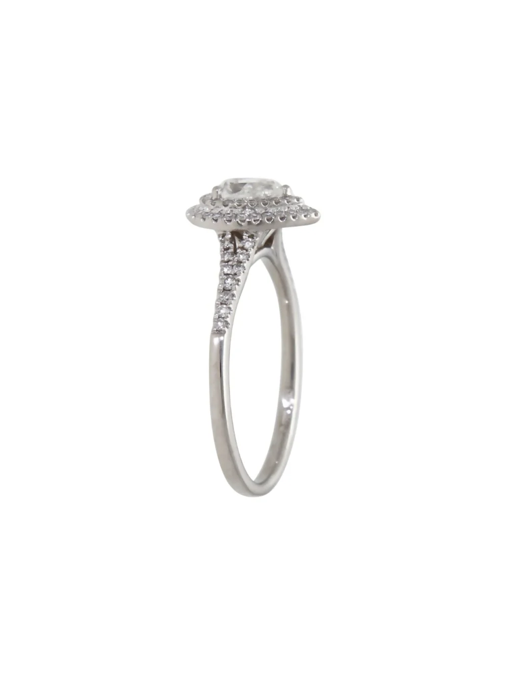 William May Platinum 0.95ct Diamond Pear Cluster Ring, view 2