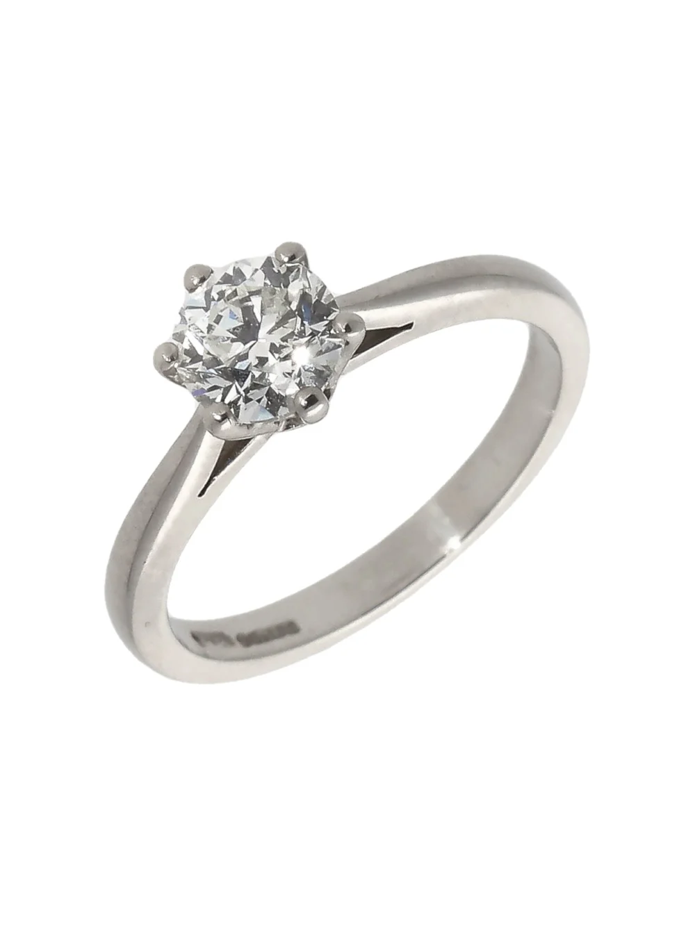 William May Platinum 1.00 Carat Gia Diamond Solitaire Ring
