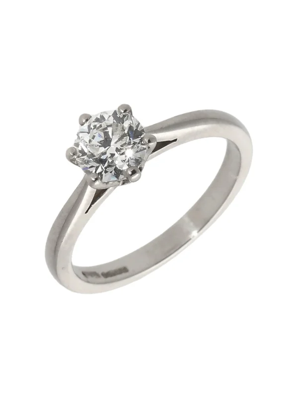 William May Platinum 1.00 Carat Gia Diamond Solitaire Ring