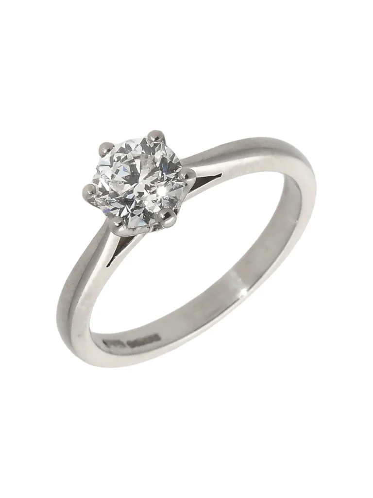 William May Platinum 1.00 Carat Gia Diamond Solitaire Ring