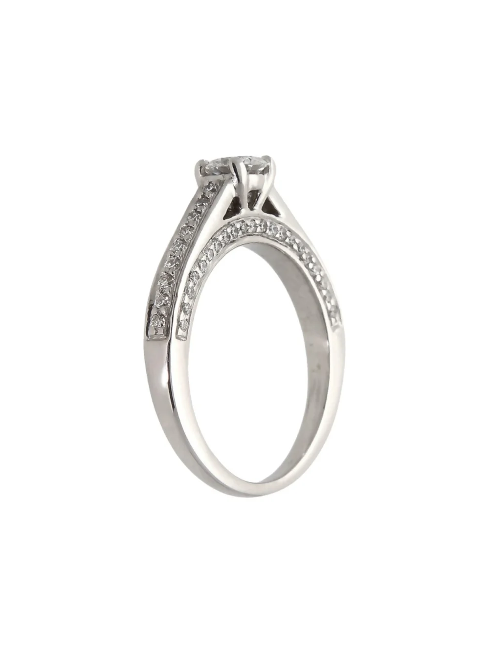 William May Platinum 1.00ct Diamond Solitaire & Shoulders Ring, view 2