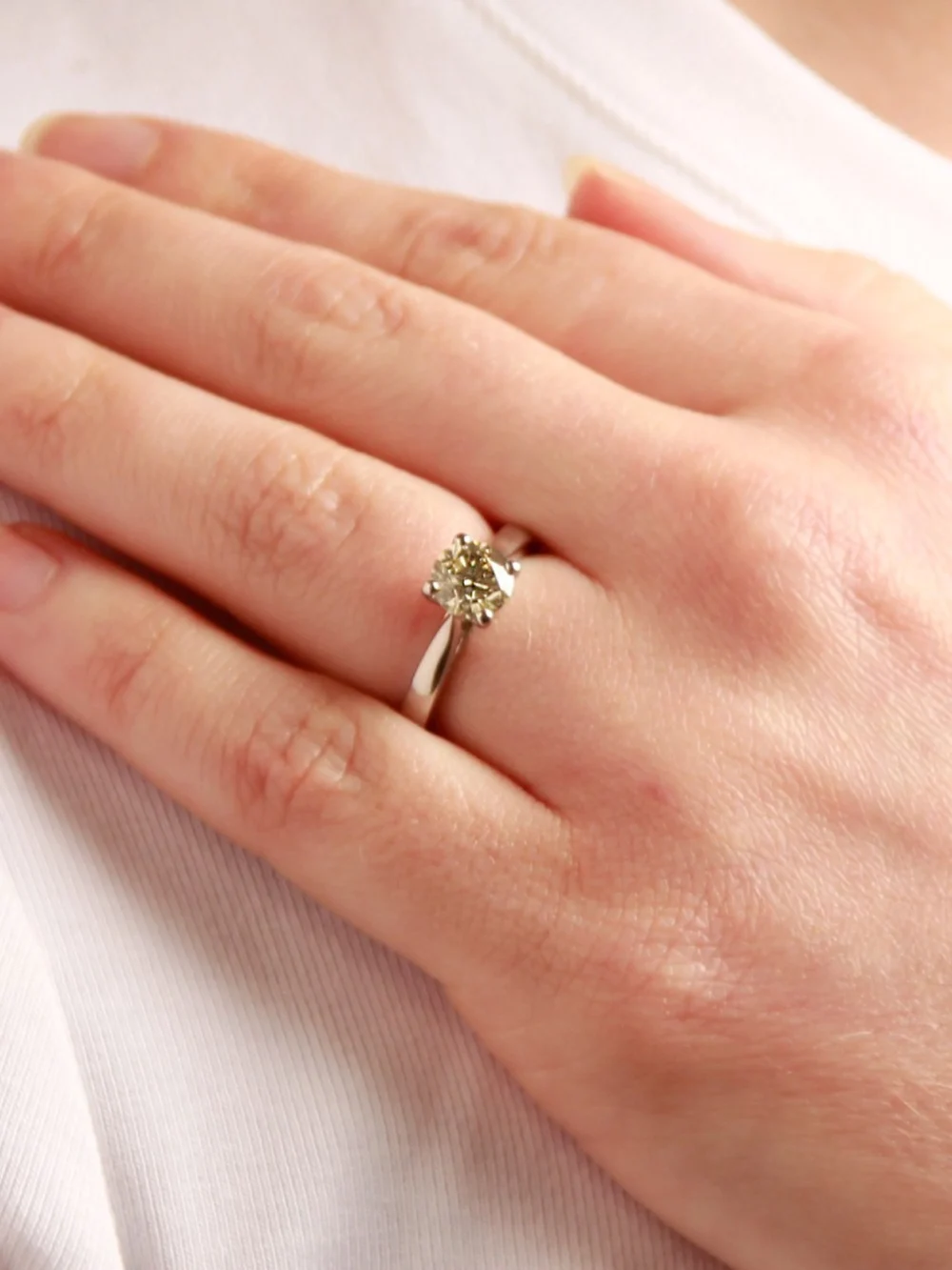William May Platinum 1.19ct Diamond Solitaire Ring, view 2