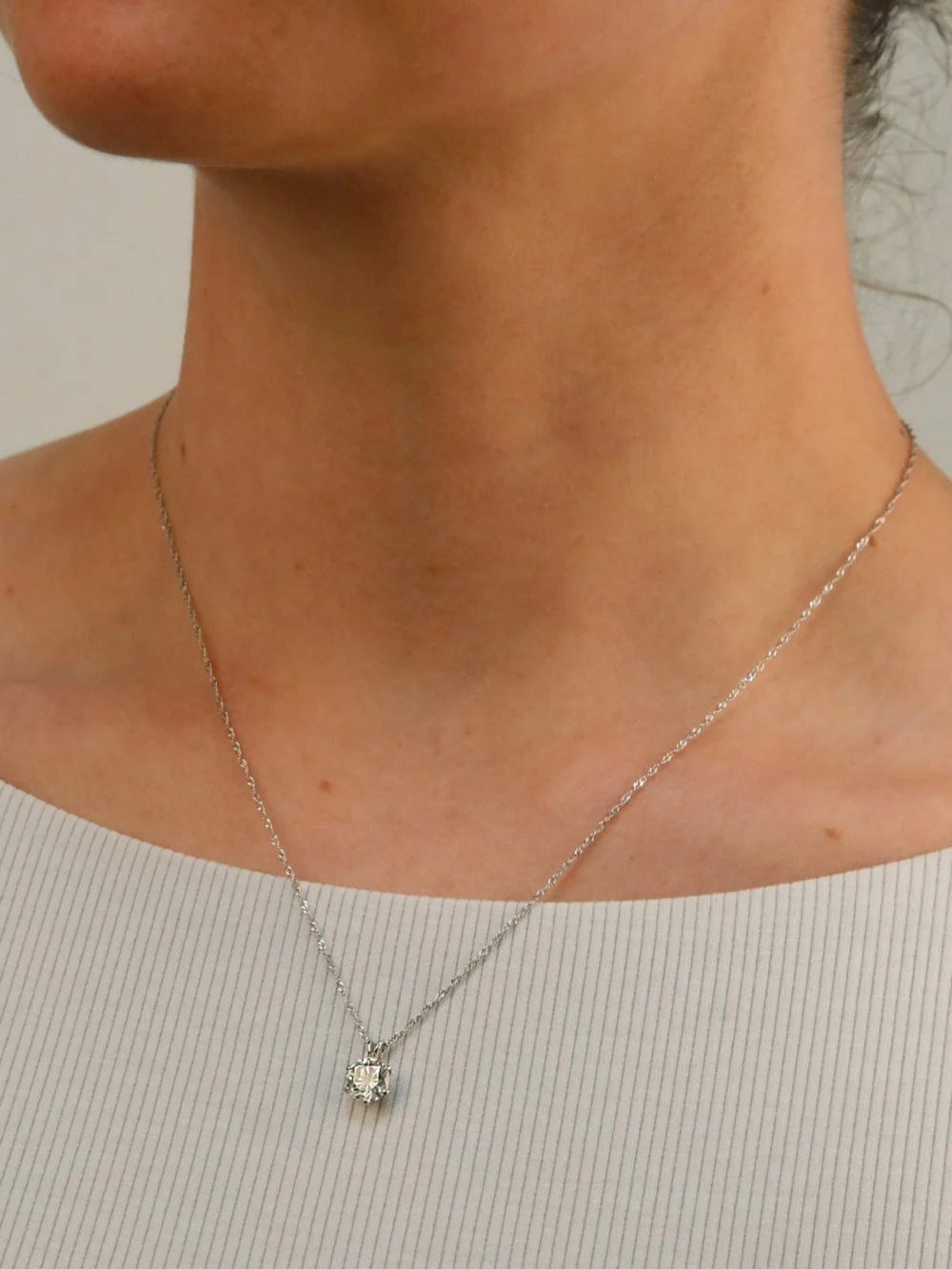 William May Platinum 1.20ct Diamond Pendant & Chain Necklace, view 2