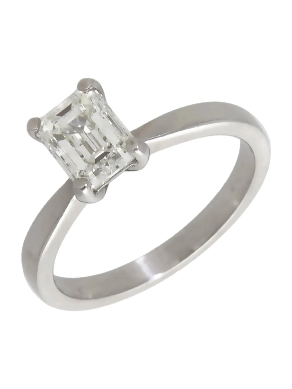 William May Platinum 1.20ct Emerald Cut Diamond Solitaire Ring