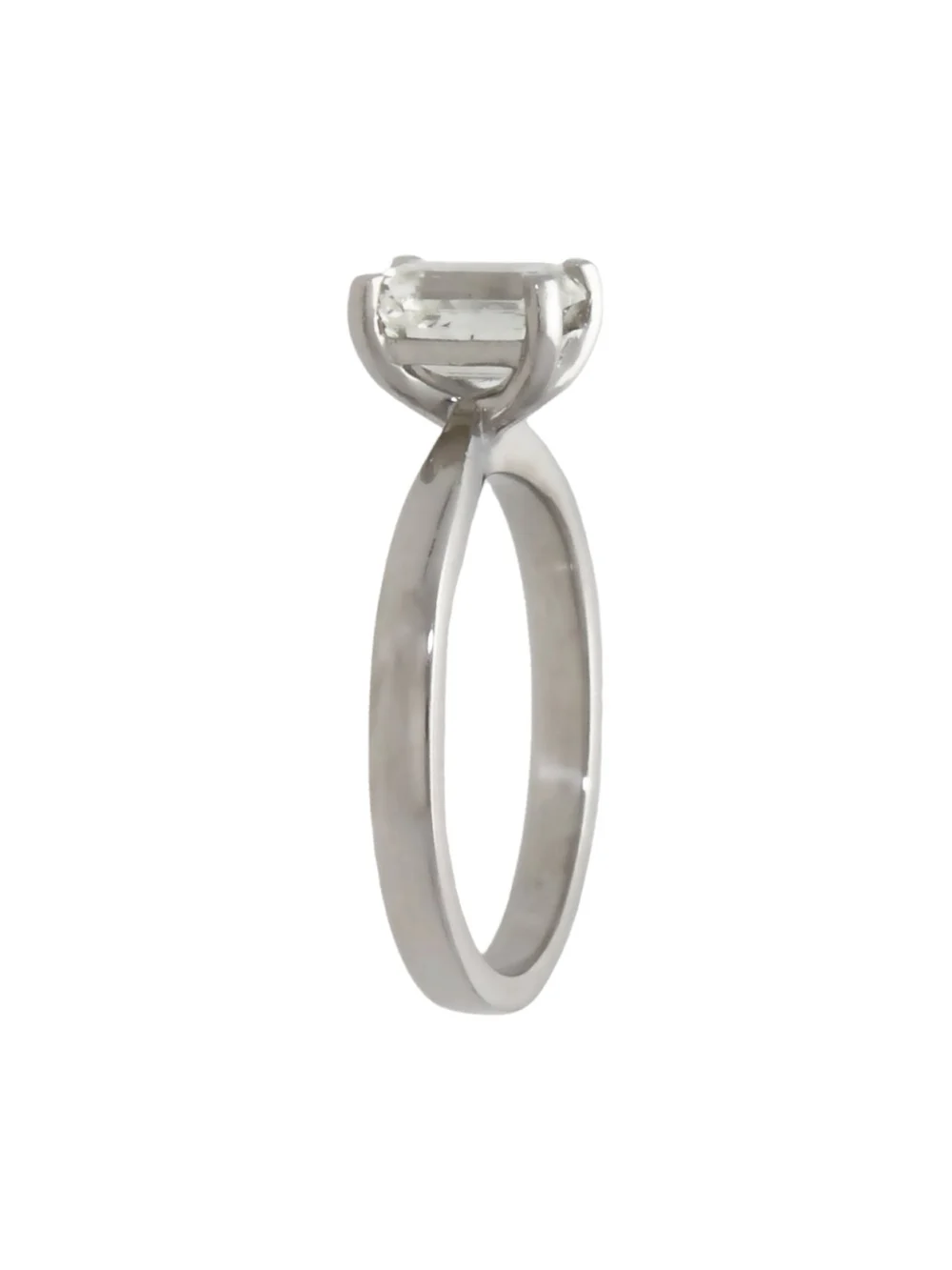 William May Platinum 1.20ct Emerald Cut Diamond Solitaire Ring, view 2