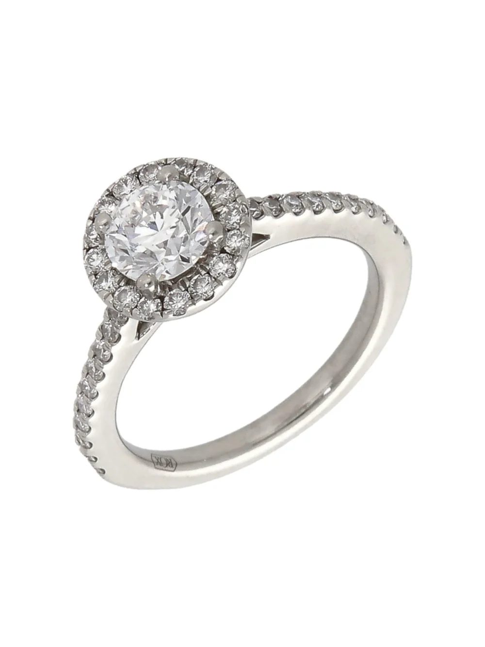 William May Platinum 1.30ct Diamond Halo Bridal Ring Set, view 4