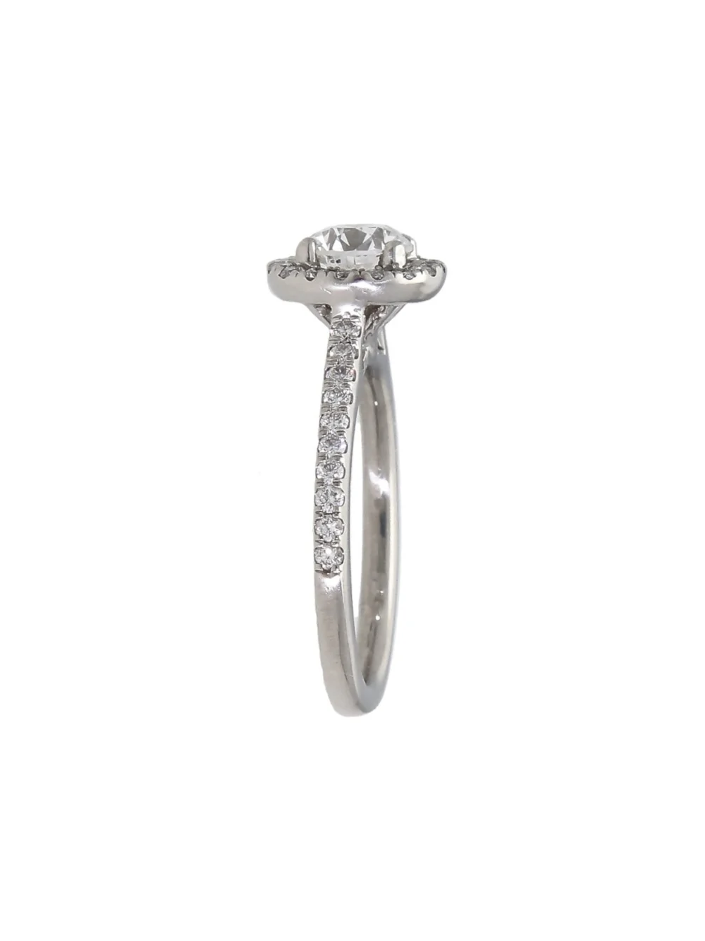 William May Platinum 1.30ct Diamond Halo Bridal Ring Set, view 5