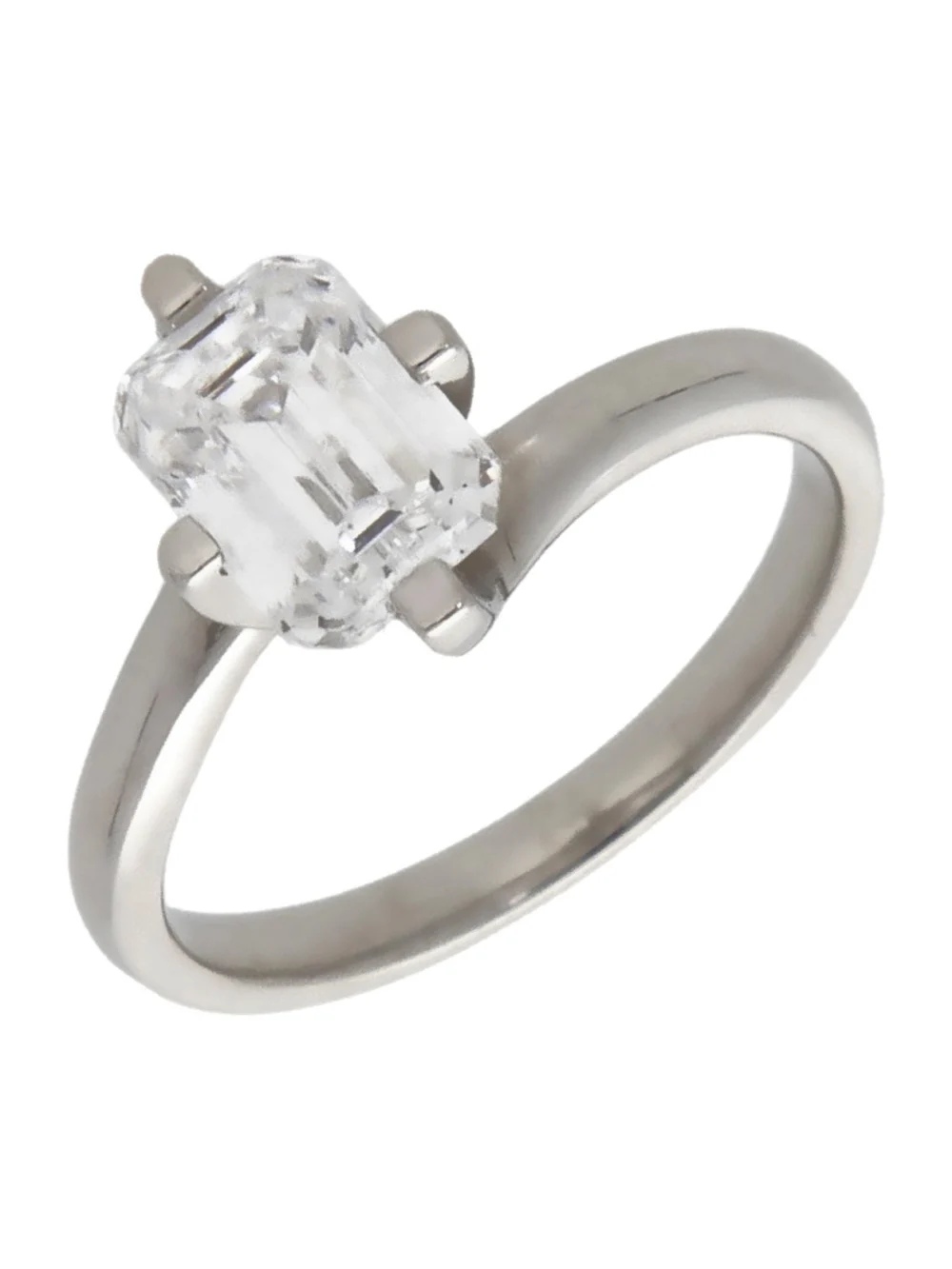 William May Platinum 1.40ct Emerald Cut Lab Grown Diamond Ring