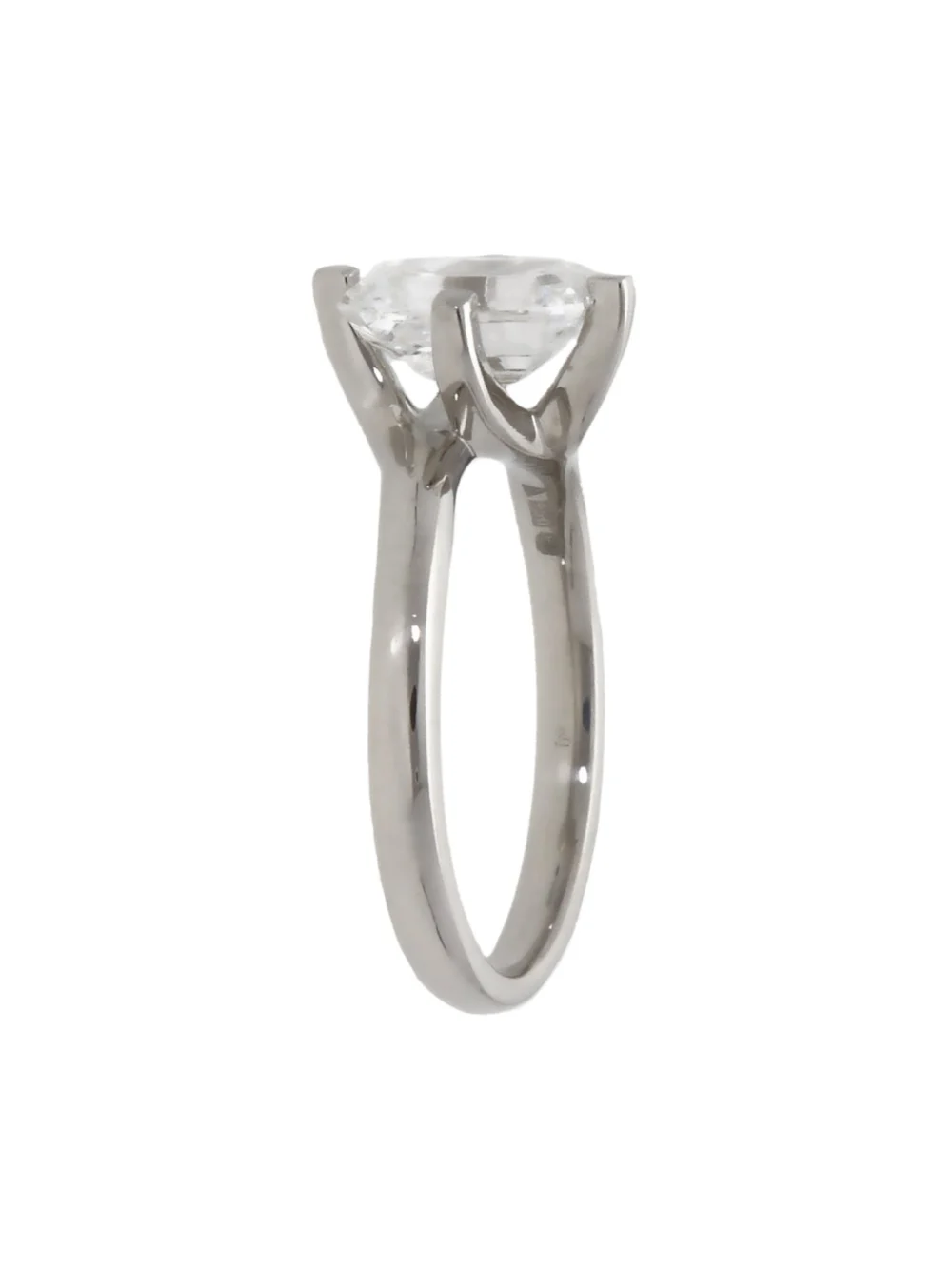 William May Platinum 1.40ct Emerald Cut Lab Grown Diamond Ring, view 2