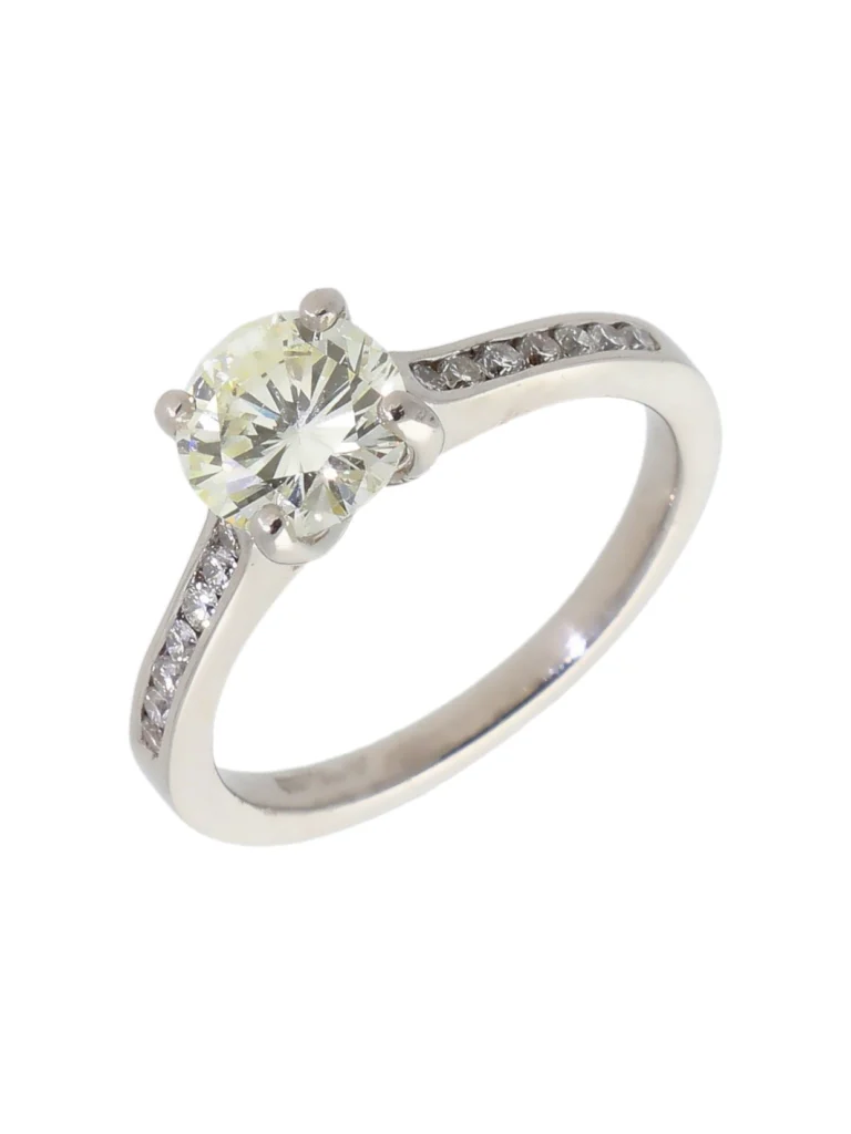 William May Platinum 1.52ct Diamond Solitaire & Shoulders Ring