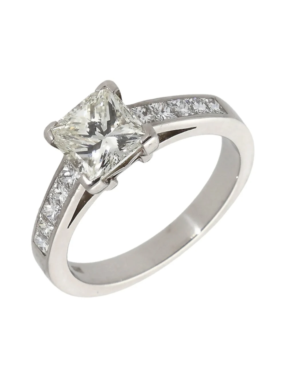 William May Platinum 2.05ct Princess Cut Diamond Solitaire Ring