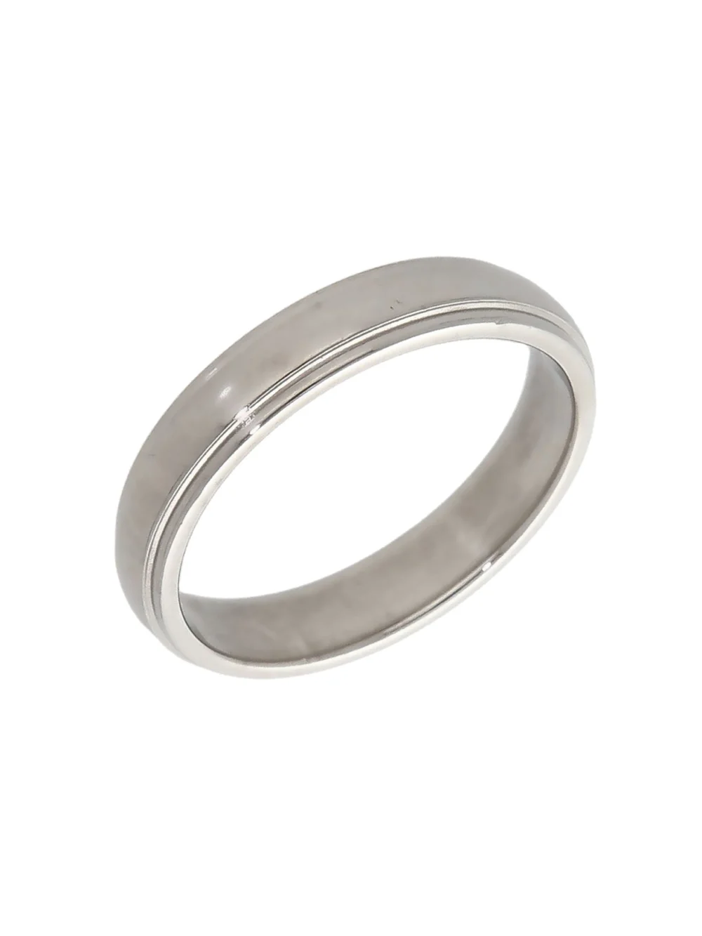 William May Platinum 4mm Edged Wedding Band Ring