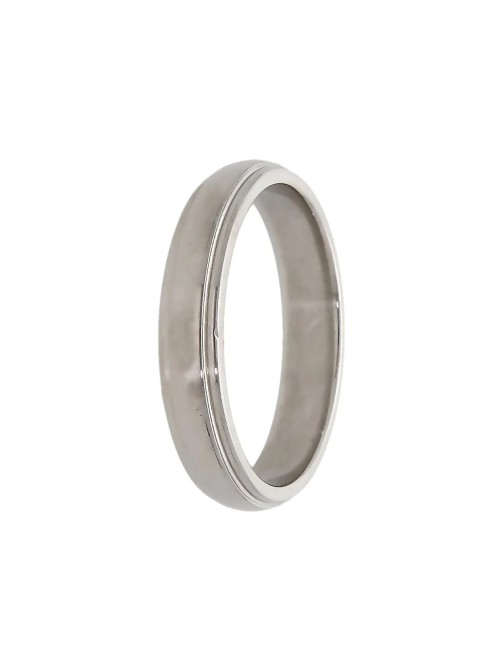 William May Platinum 4mm Edged Wedding Band Ring, view 2