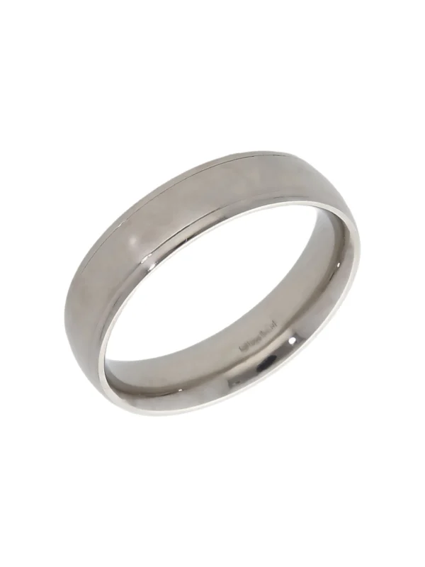 William May Platinum 5mm Edged Wedding Band Ring