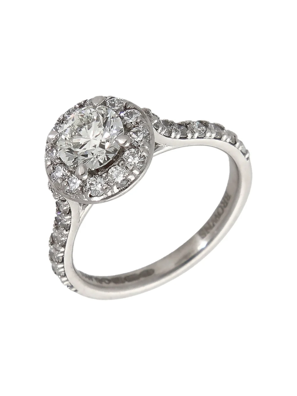 William May Platinum & 18ct Gold 1.23ct Diamond Halo Ring