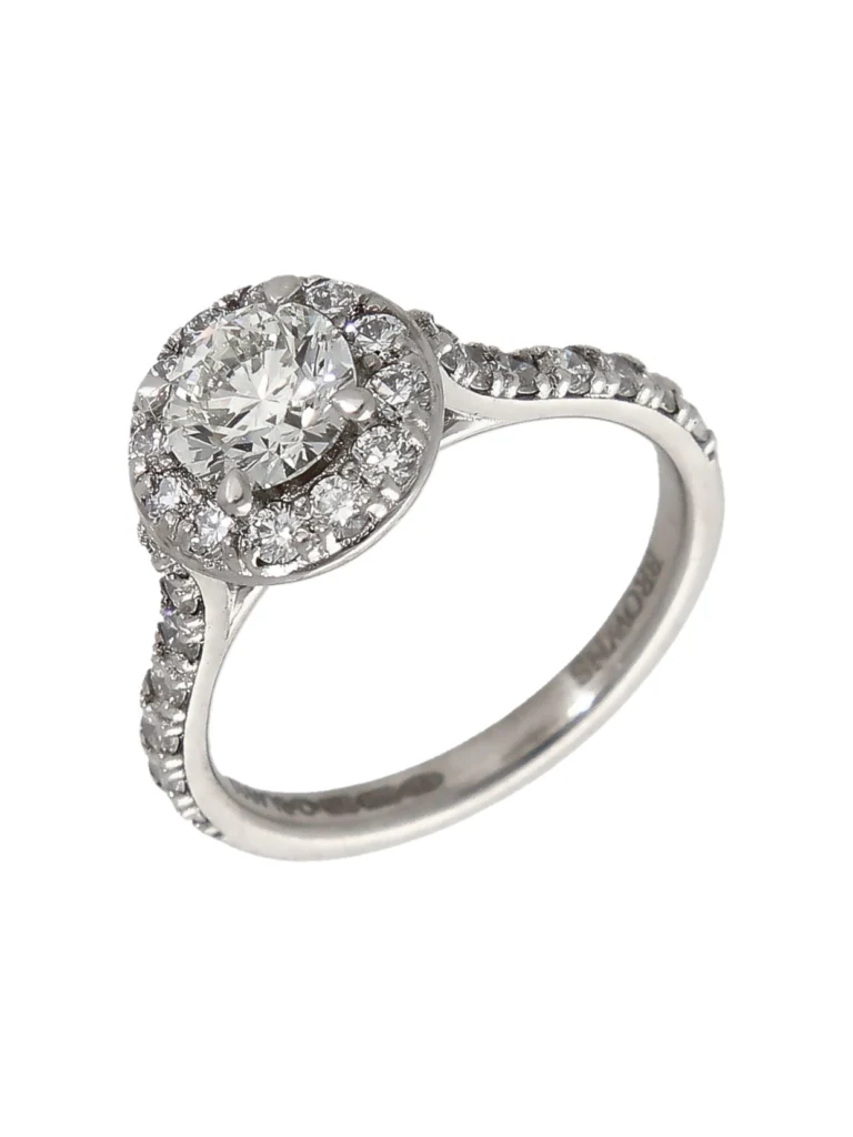 William May Platinum & 18ct Gold 1.23ct Diamond Halo Ring