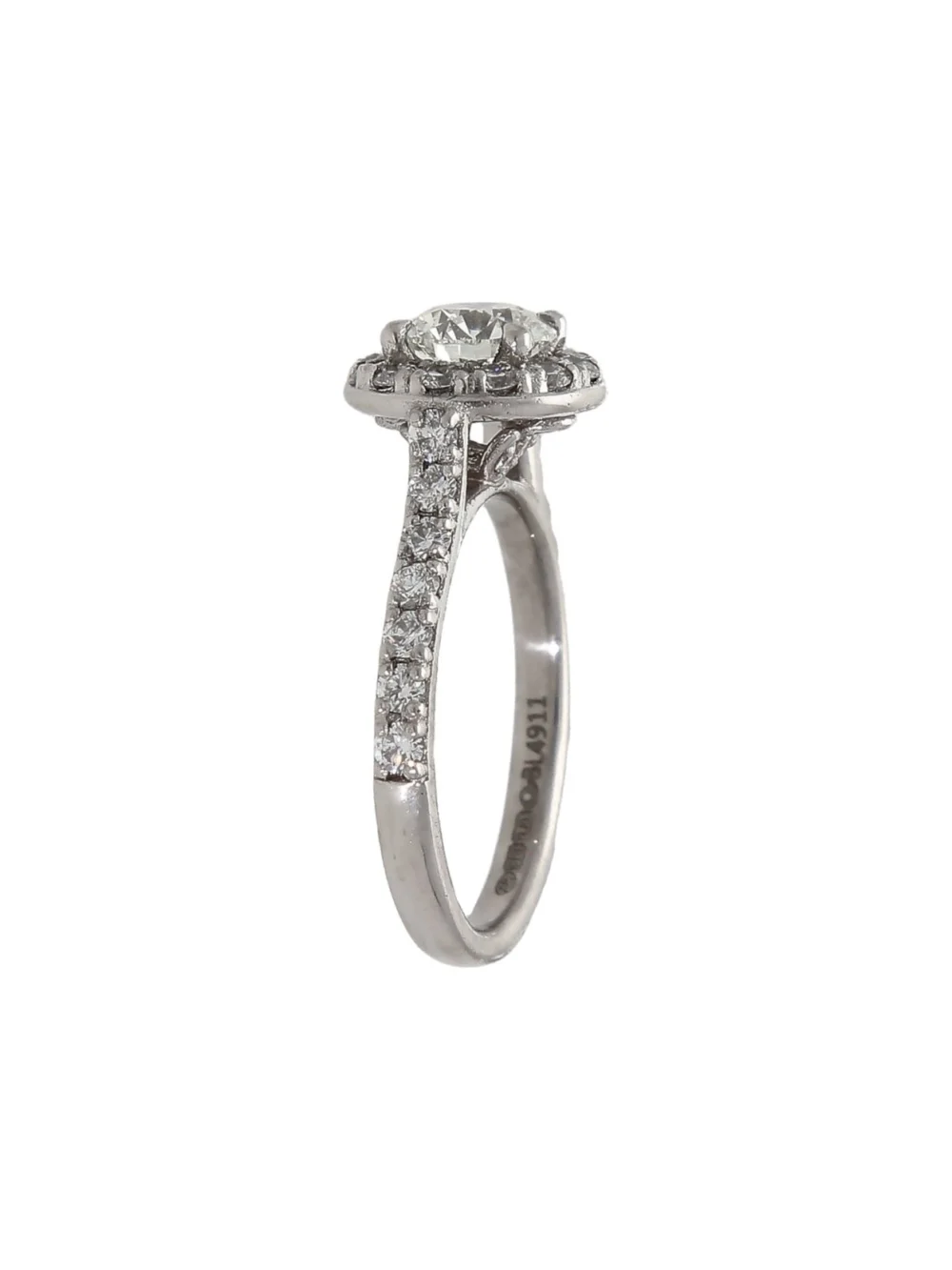 William May Platinum & 18ct Gold 1.23ct Diamond Halo Ring, view 3
