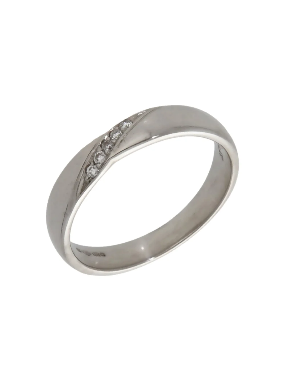 William May Platinum Diamond Set Crossover Wave Band Ring
