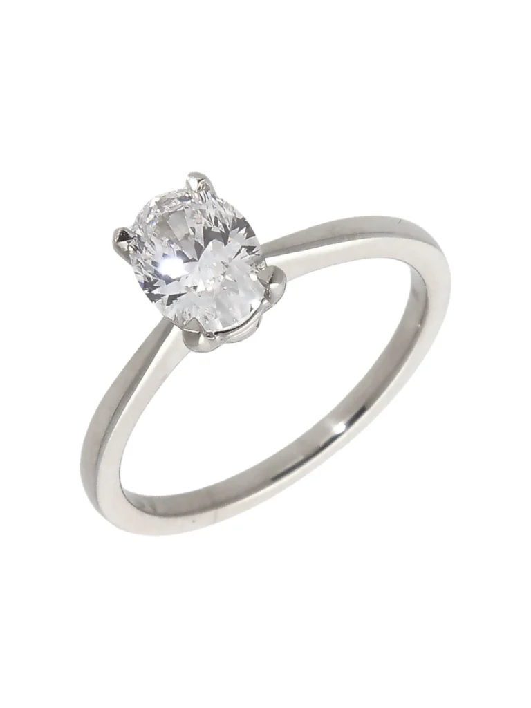William May Platinum Gia 1.00ct Oval Diamond Solitaire Ring