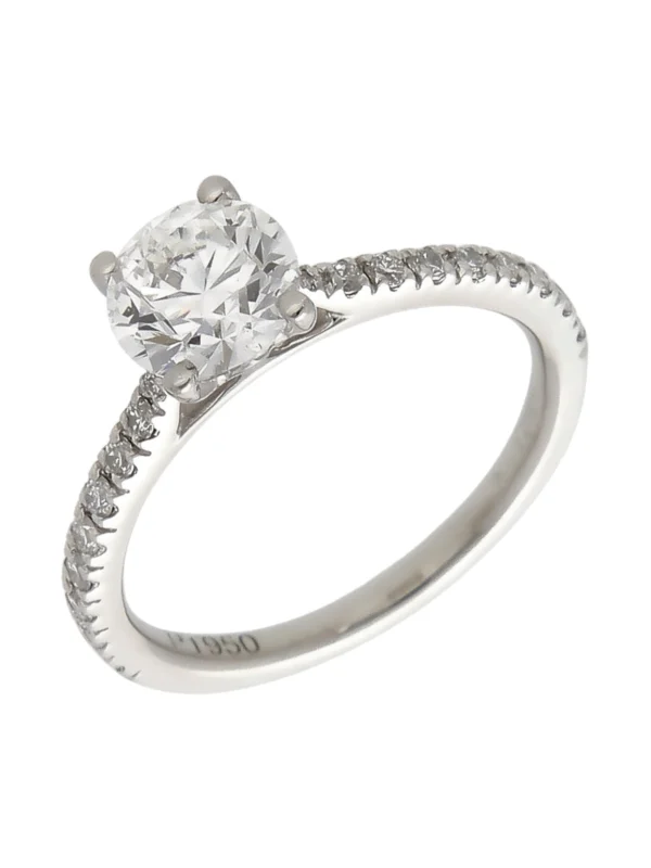 William May Platinum Gia Diamond Solitaire & Shoulders Ring