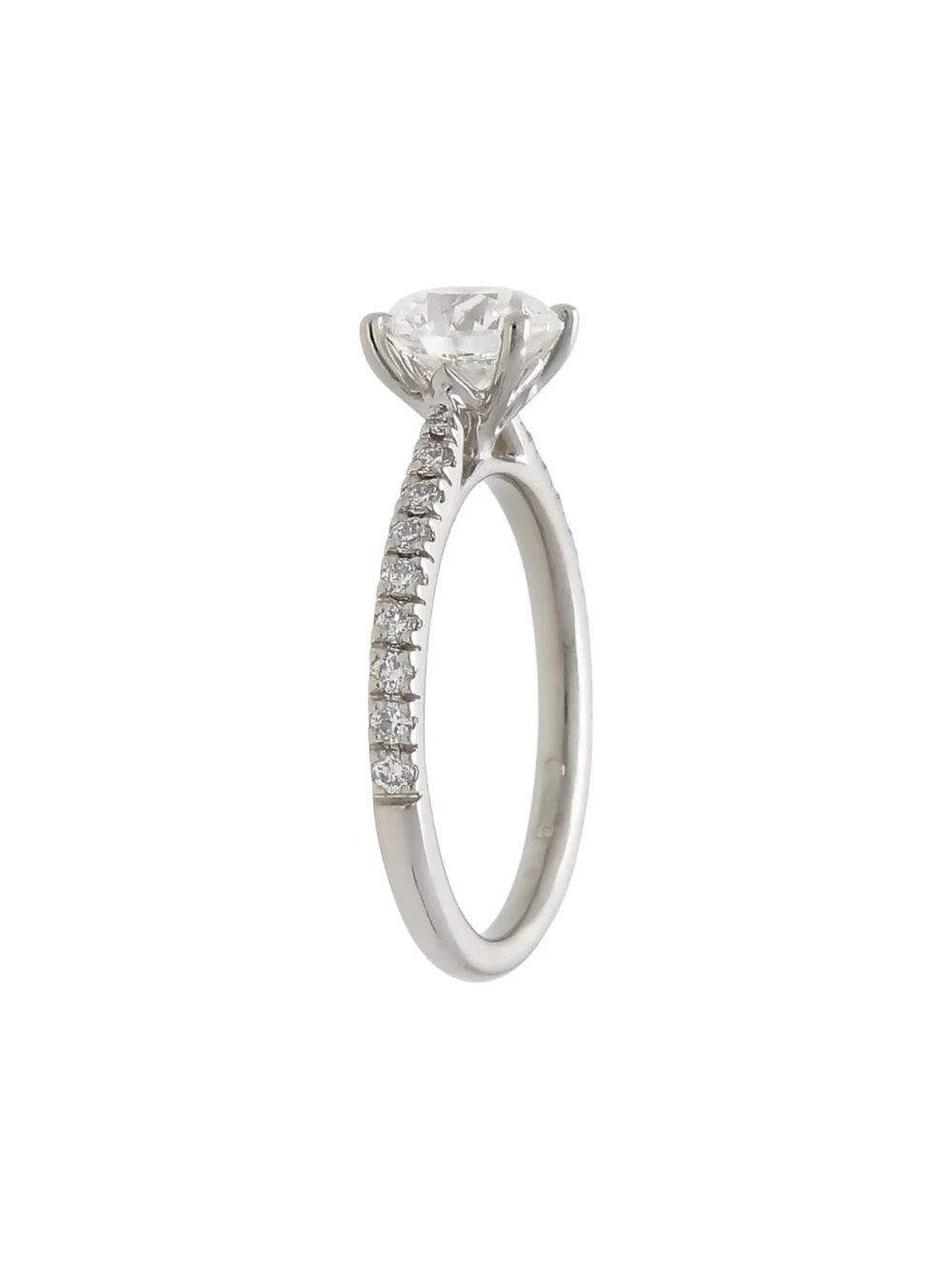 William May Platinum Gia Diamond Solitaire & Shoulders Ring, view 3