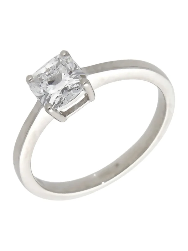 William May Platinum Moissanite Solitaire Ring