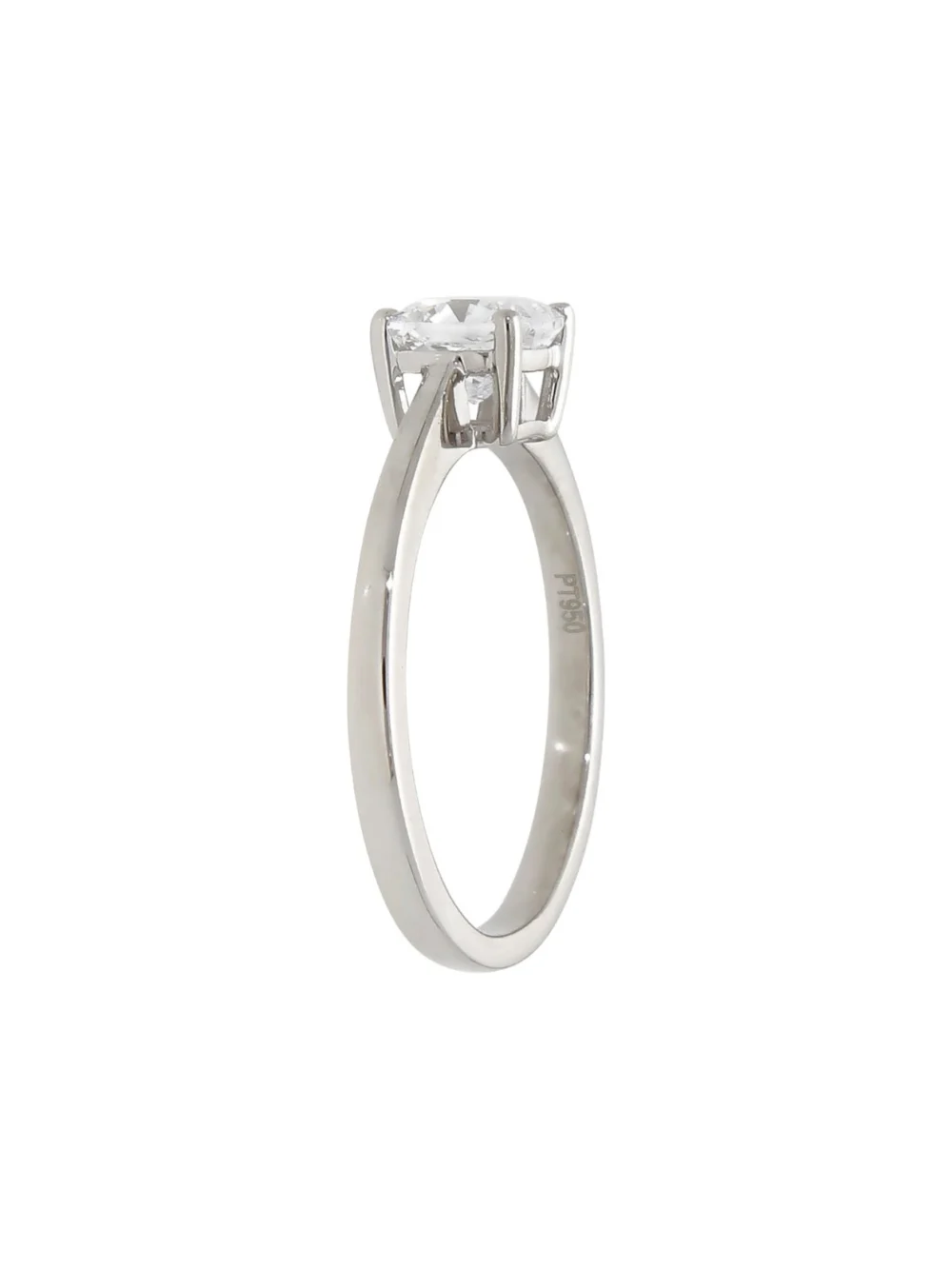 William May Platinum Moissanite Solitaire Ring, view 2