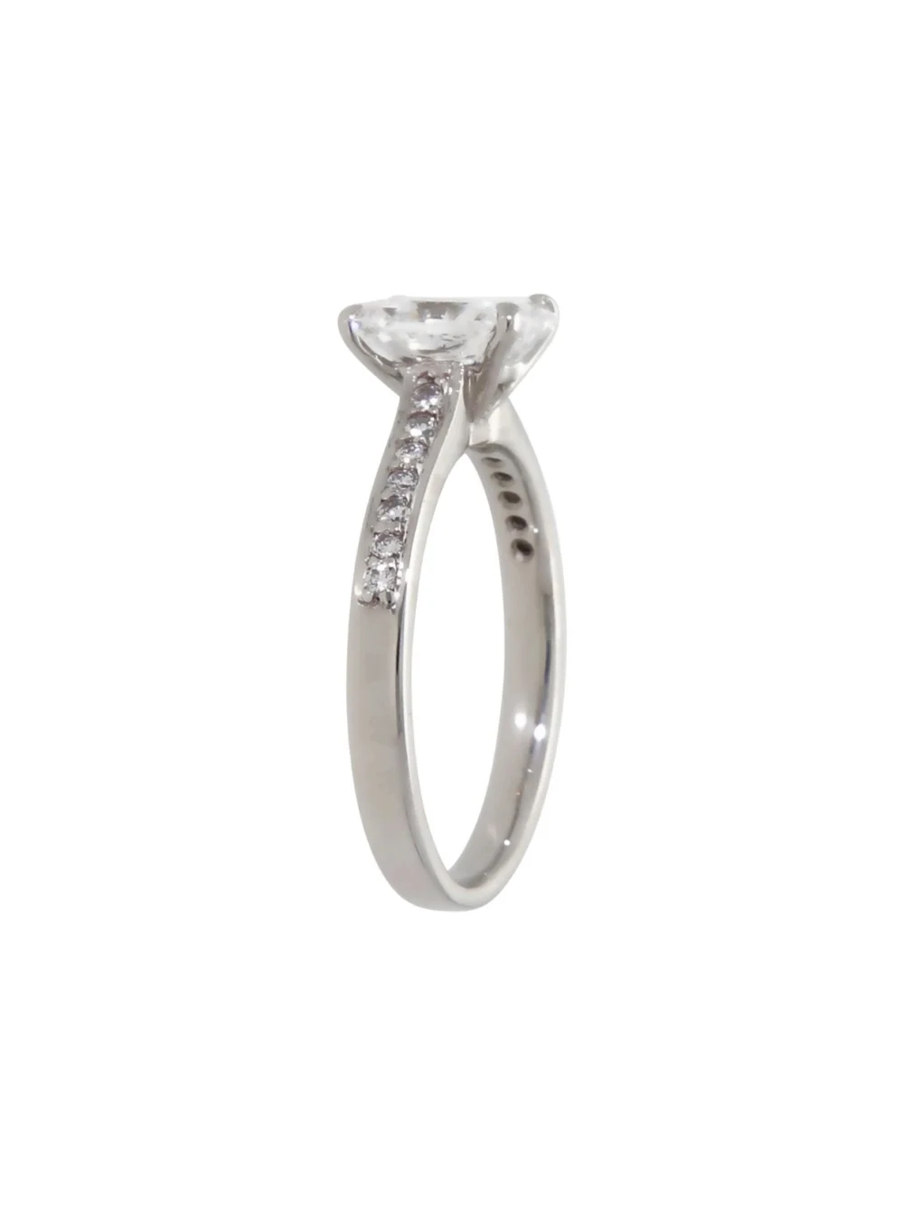 William May Platinum Radiant Cut Gia Diamond Solitaire Ring, view 3