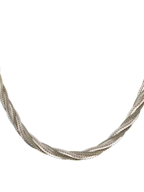 William May Silver 17" Woven Herringbone Necklet