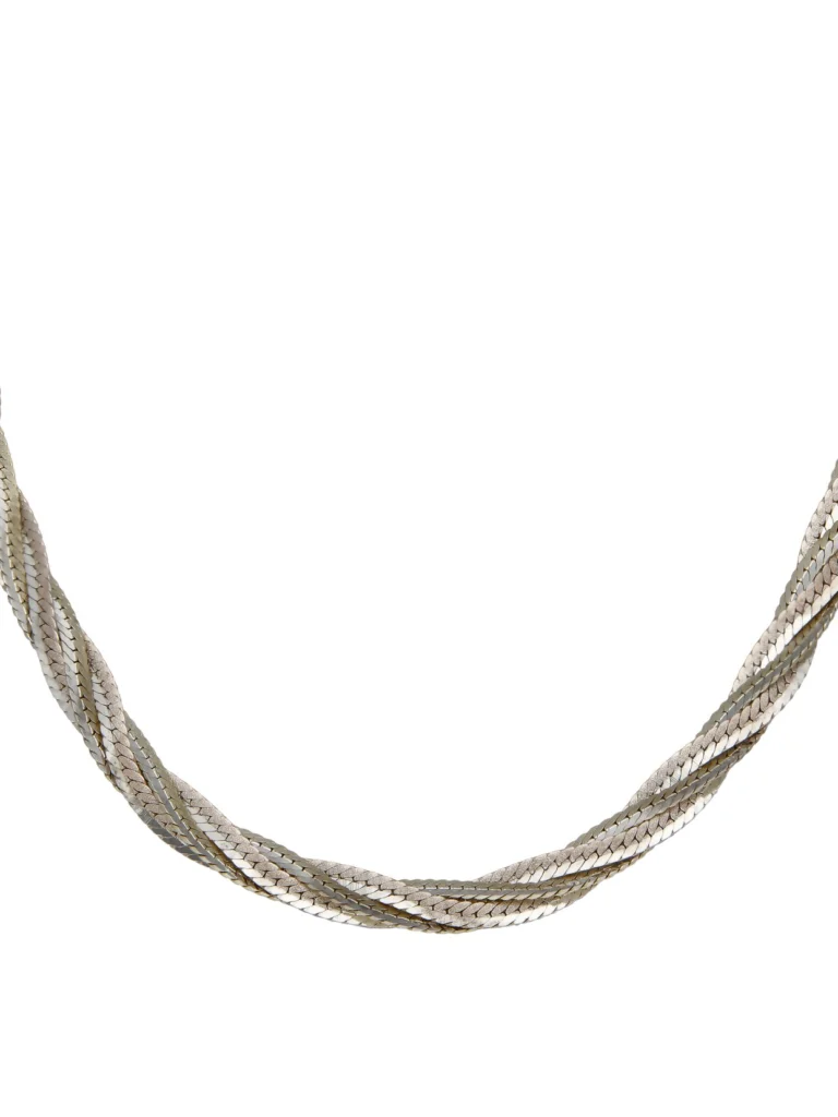 William May Silver 17" Woven Herringbone Necklet