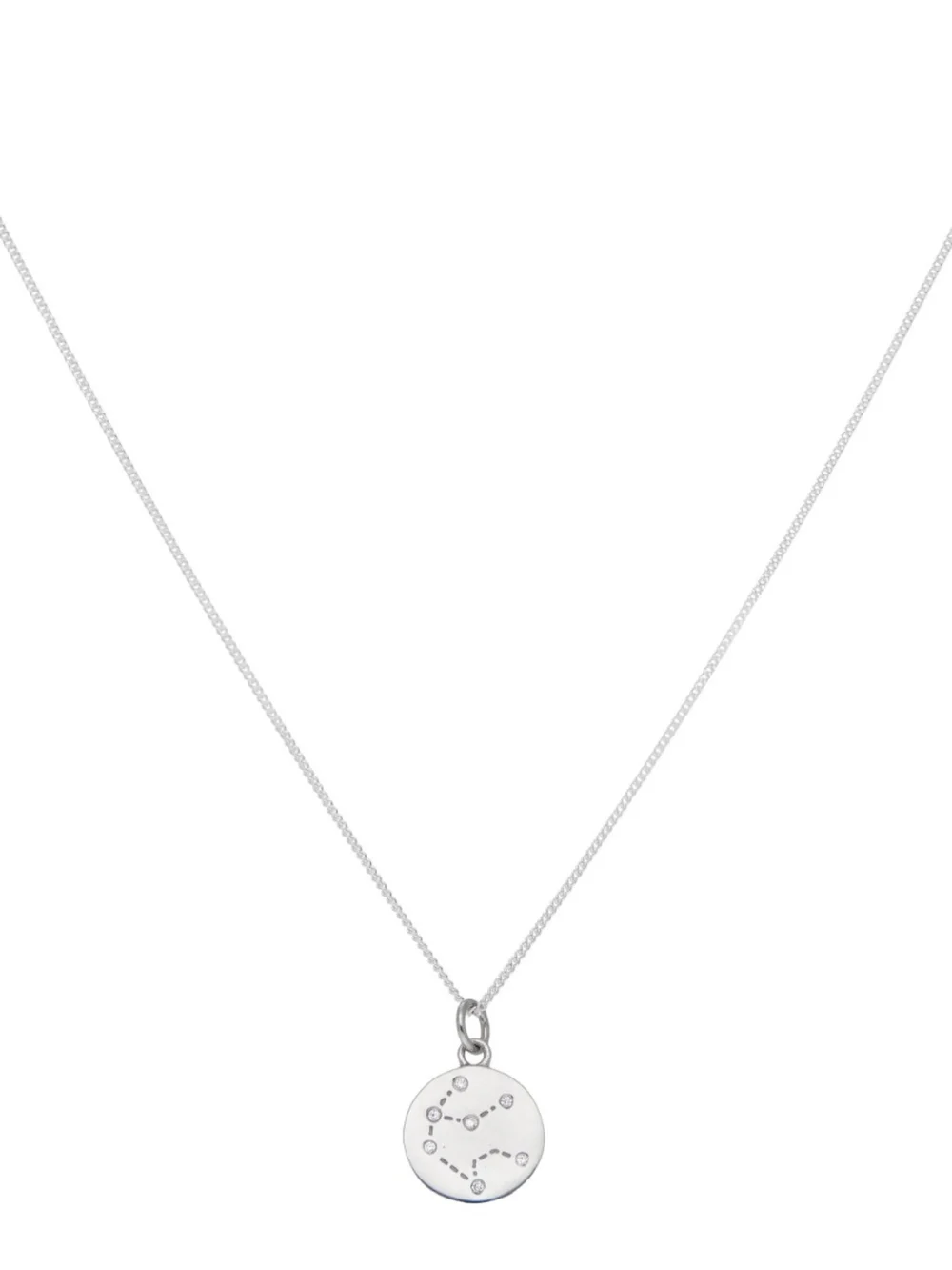 William May Silver Aquarius Constellation Cubic Zirconia Pendant & Chain, view 4