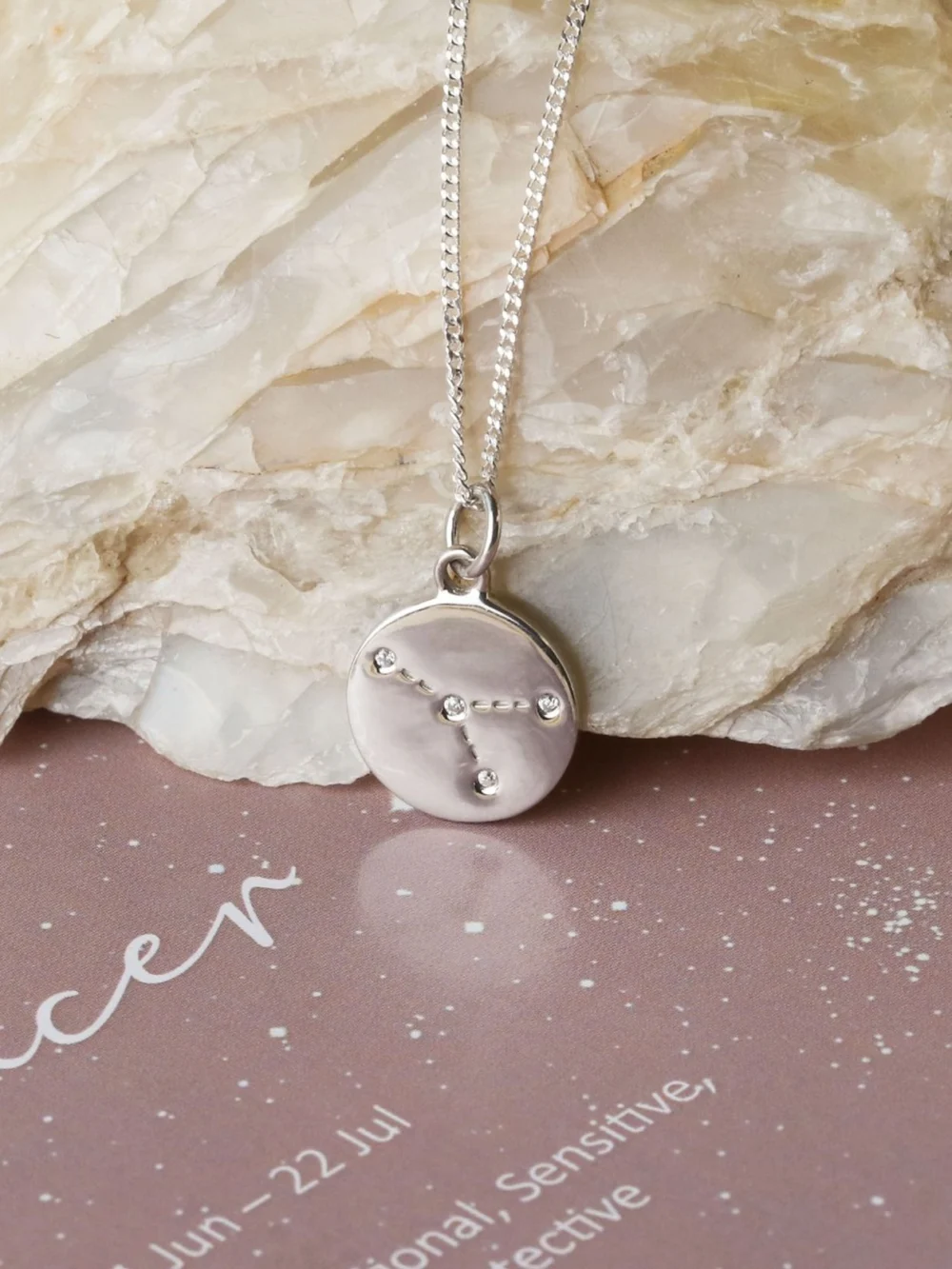 William May Silver Cancer Constellation Cubic Zirconia Pendant & Chain, view 5