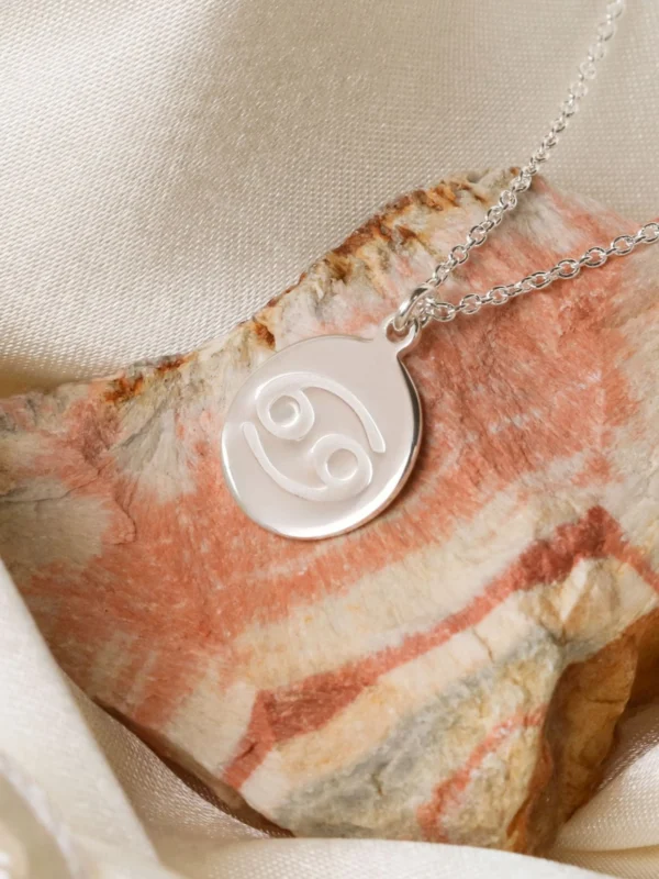 William May Silver Cancer Horoscope Pendant & Chain