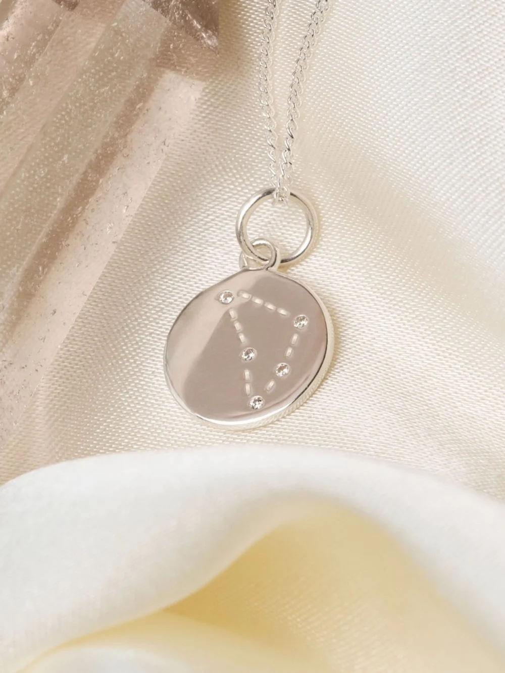 William May Silver Capricorn Constellation Cubic Zirconia Pendant & Chain, view 2
