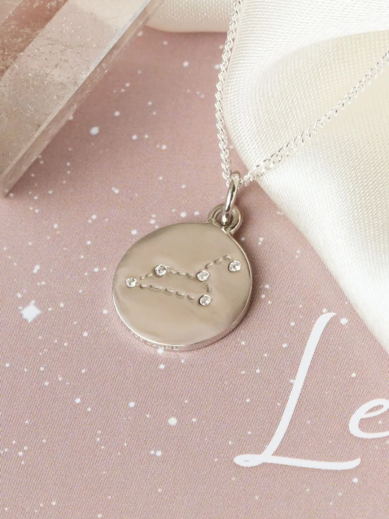 William May Silver Leo Constellation Cubic Zirconia Pendant & Chain