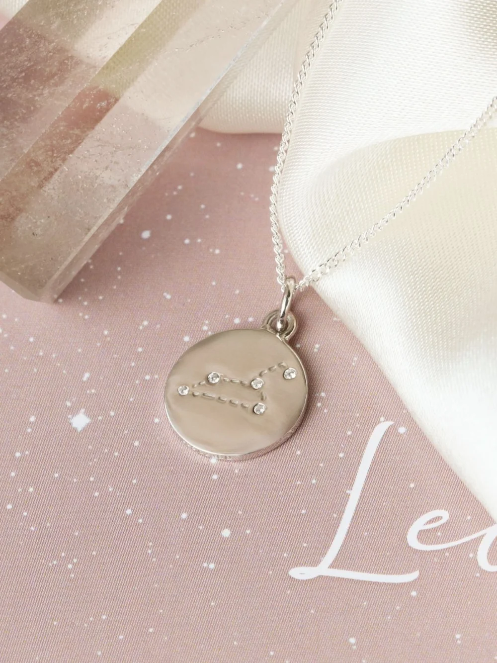 William May Silver Leo Constellation Cubic Zirconia Pendant & Chain, view 5