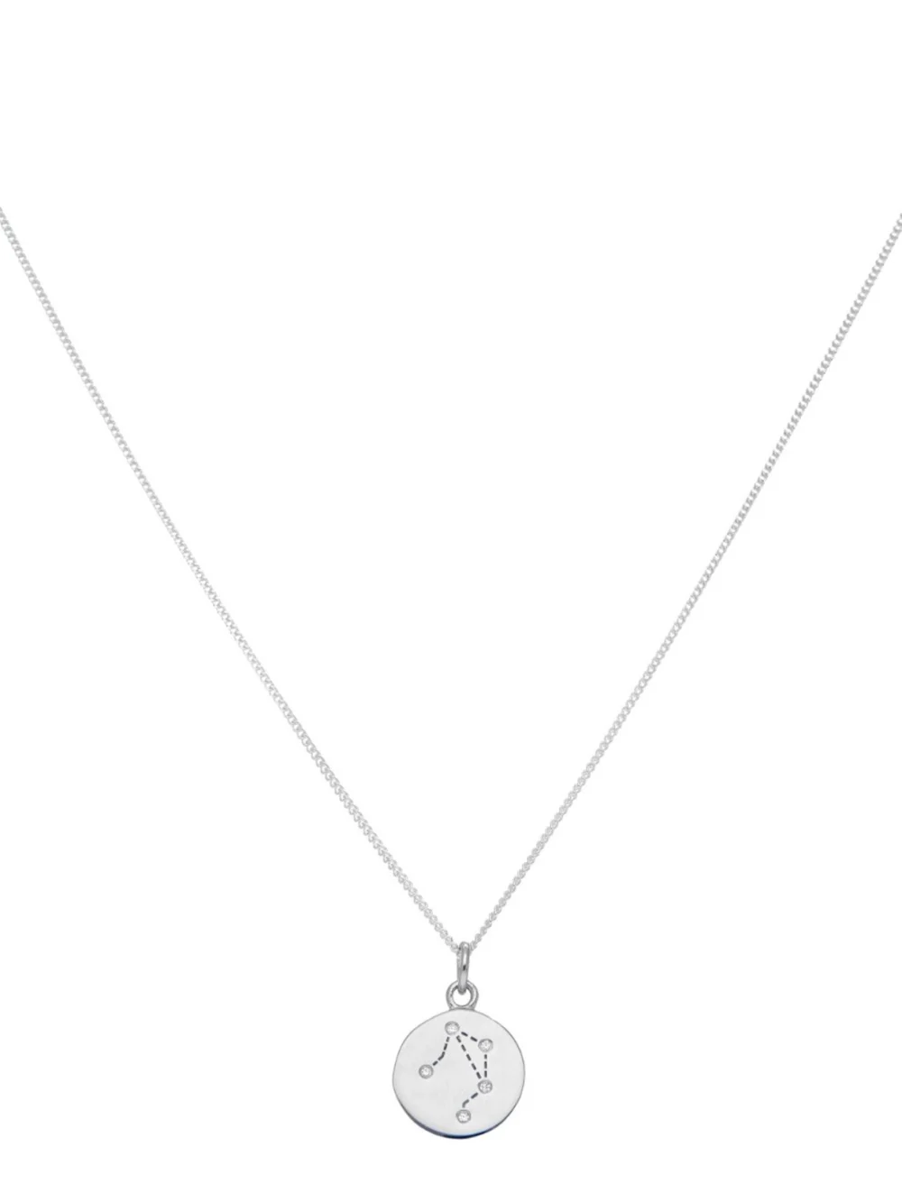 William May Silver Libra Constellation Cubic Zirconia Pendant & Chain, view 4